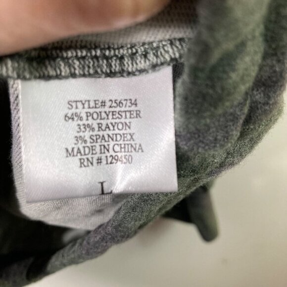 Womens Brushed Sweatshirt Tie Front Jungle Green Zebra L NWT #8 - Picture 6 of 6